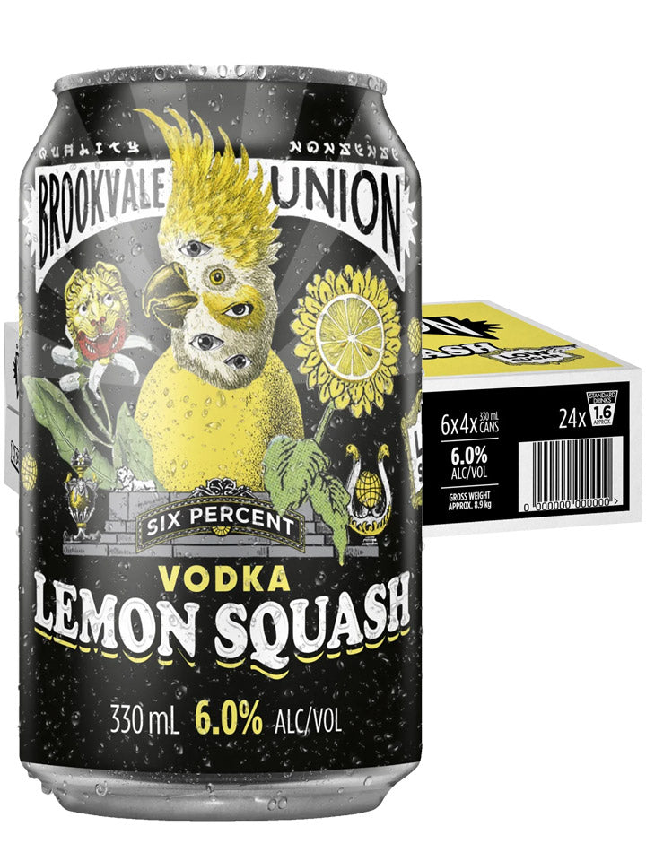 Brookvale Union Vodka Lemon Squash Case 24 x 330mL Cans