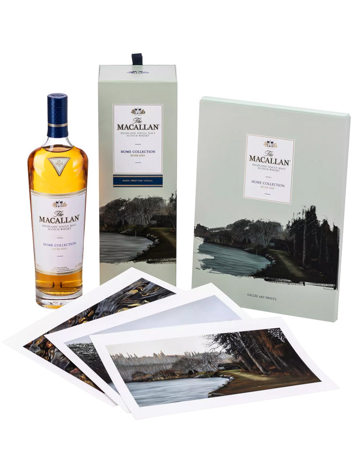 The Macallan Home Collection 'River Spey' With Giclee Art Prints Limited Edition Single Malt Scotch Whisky 700mL