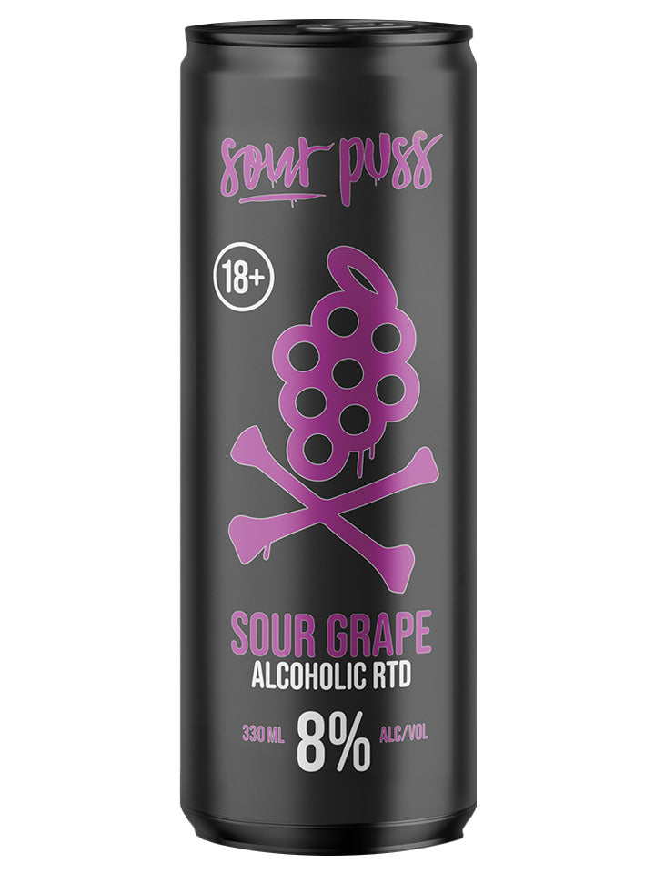 Sour Puss Sour Grape Alcoholic RTD 8% Premix 24 x 330mL Cans – The