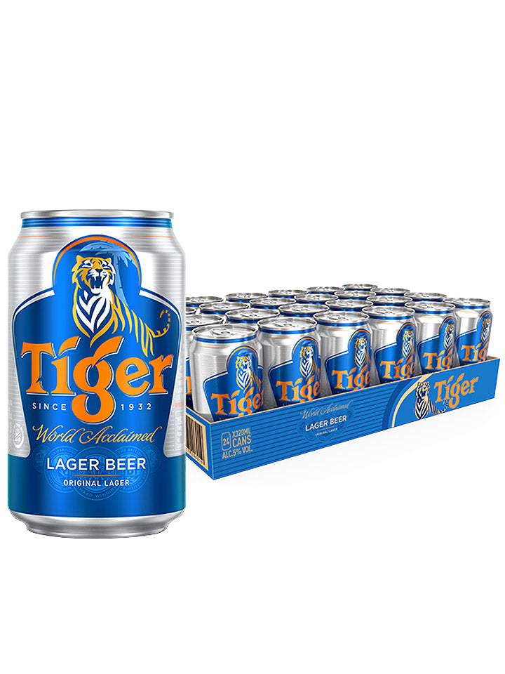Tiger Lager Imported Beer Case 24 x 330mL Cans – The Drink Society