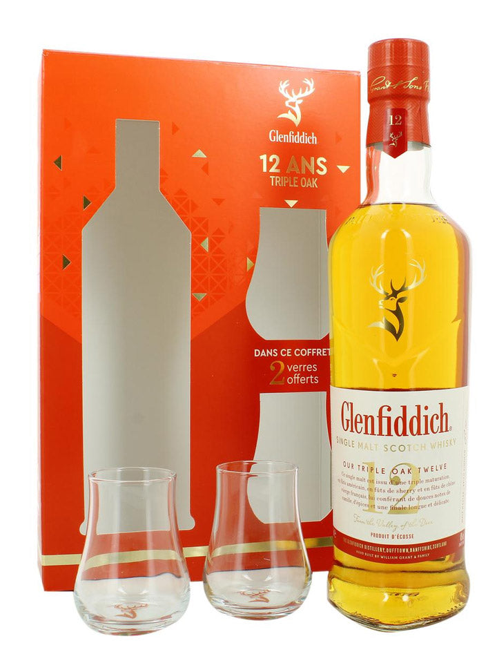 Glenfiddich 12 Year Old Triple Oak + 2 Glasses Gift Pack Single