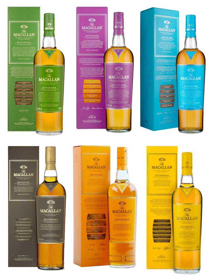 The Macallan Edition Limited Edition Collection Set (No.1 - 6) 6 x