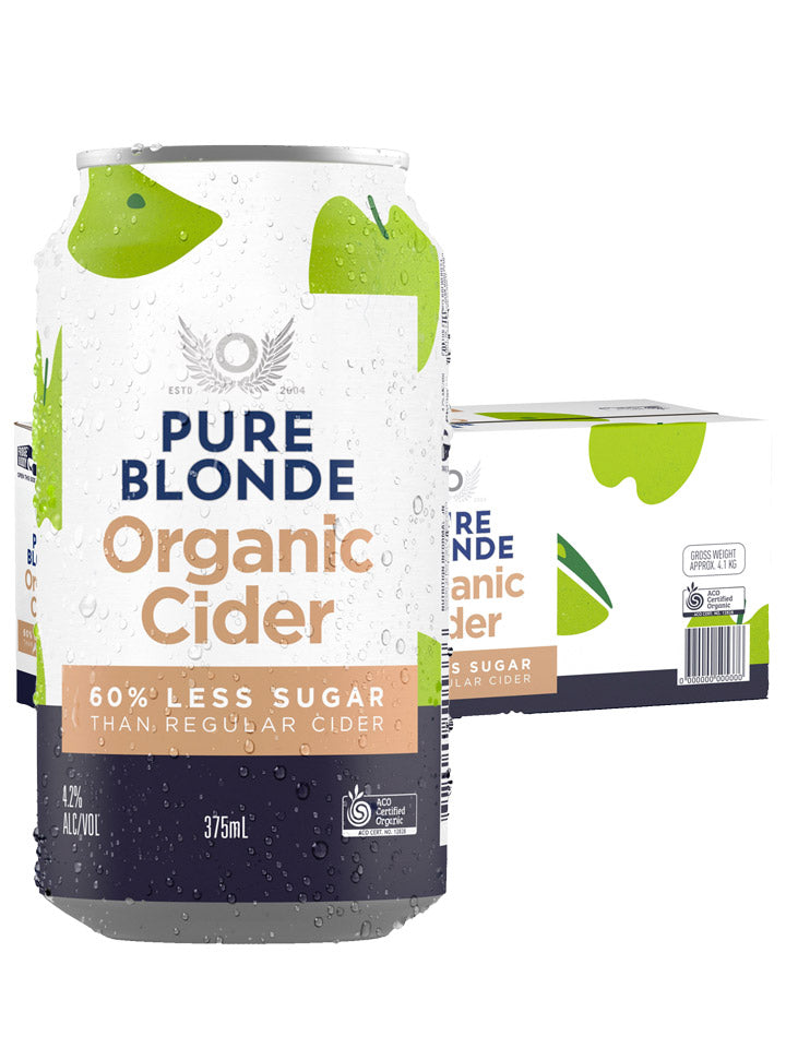 Pure Blonde Organic Apple Cider Case 30 x 375mL Cans