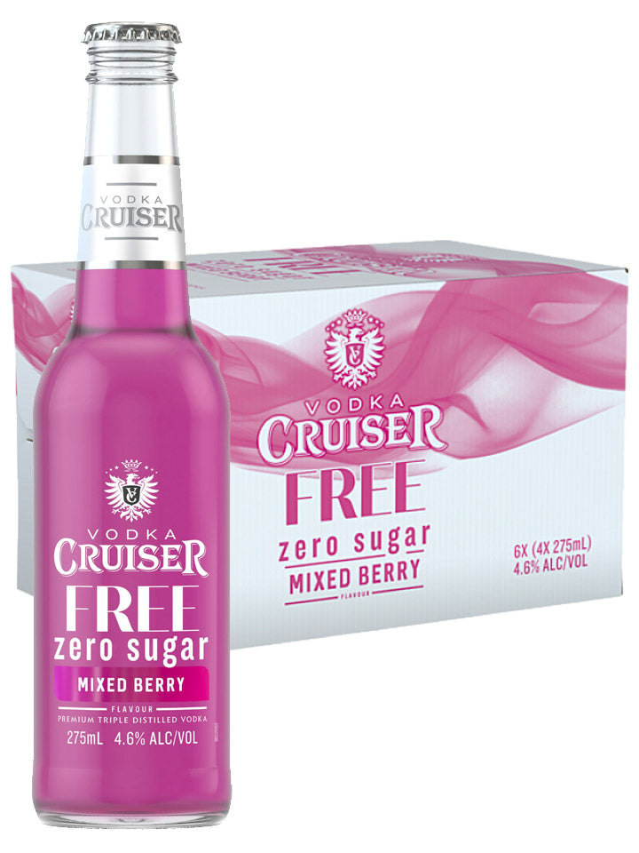 Vodka Cruiser Sugar Free Mixed Berry 6 x 4 Pack 275ml Bottles