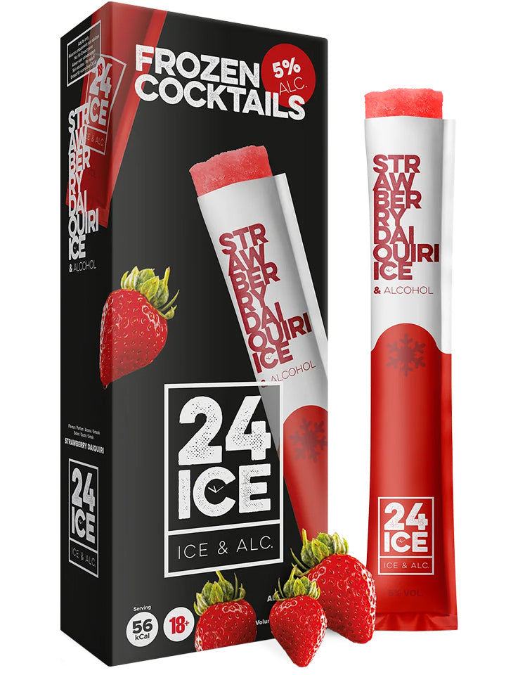 24 Ice Frozen Cocktails Strawberry Daiquiri Pack 5 x 65mL