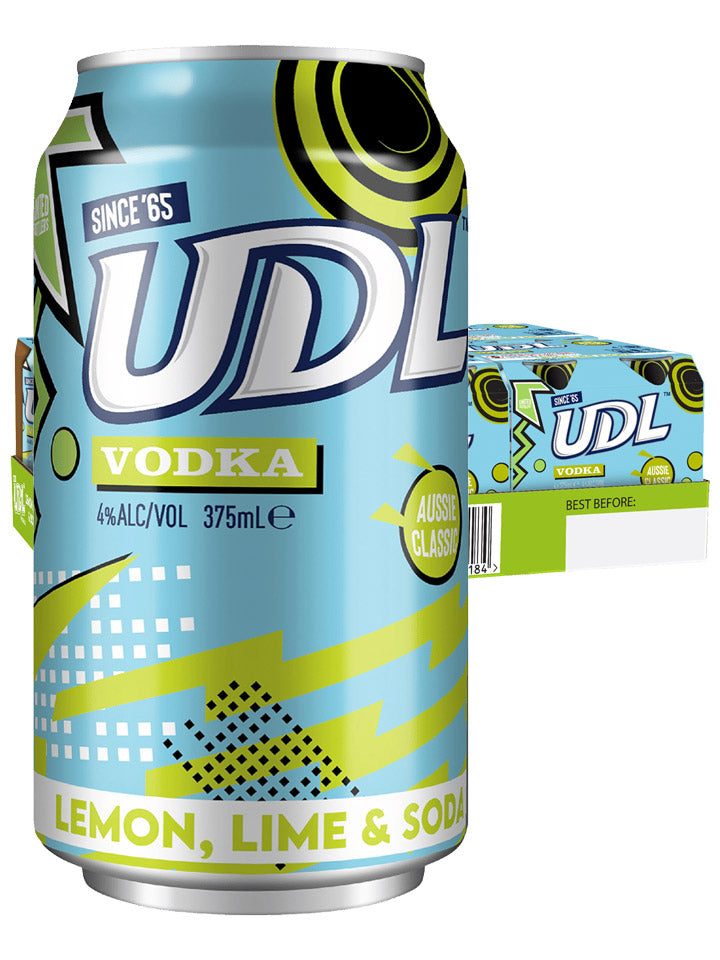 UDL Vodka & Lemon, Lime & Soda 6 x 4 Pack 375ml Cans