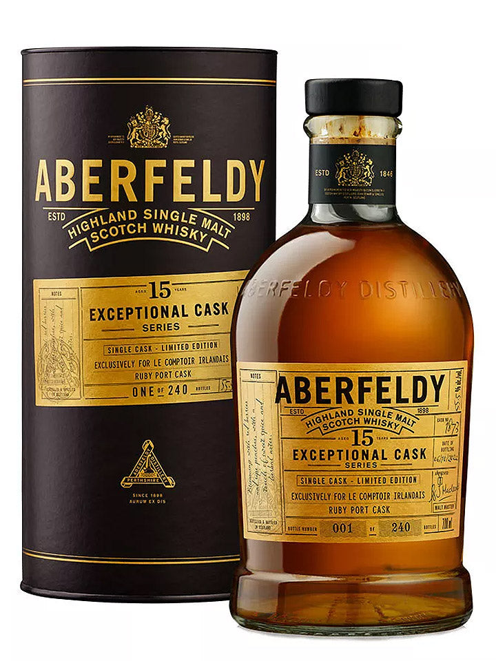 Aberfeldy Exceptional Cask Series 15 Year Old Ruby Port Cask Single Malt Scotch Whisky 700mL