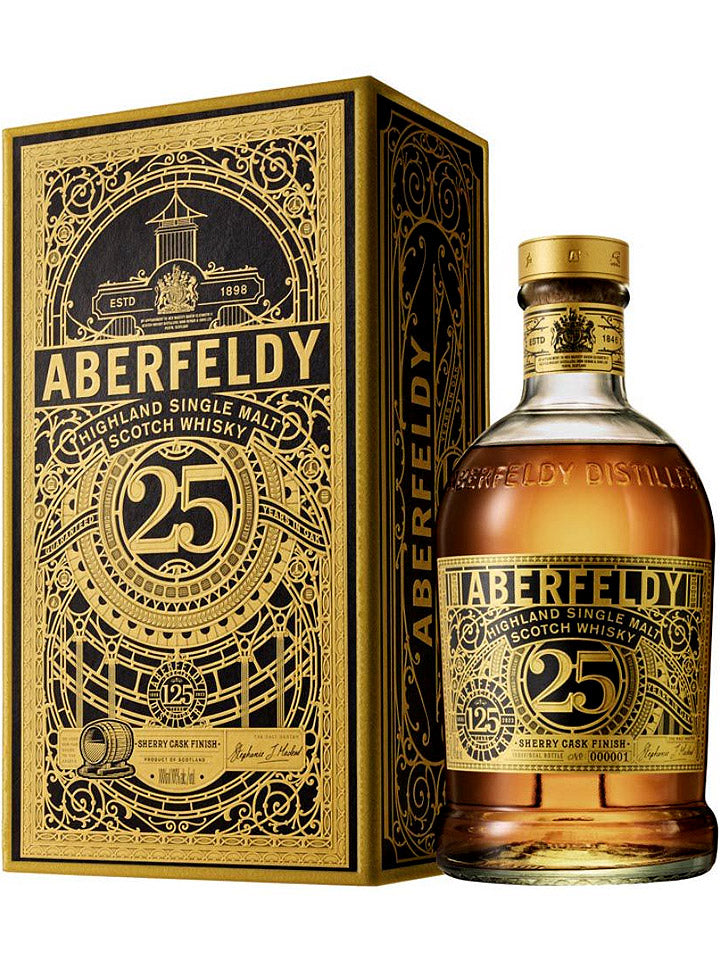 Aberfeldy 25 Year Old 125th Anniversary Sherry Cask Finish Single Malt Scotch Whisky 700mL