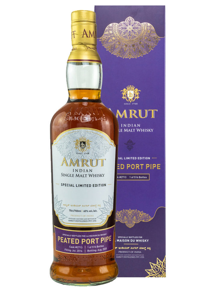 Amrut French Connections Peated Port Pipe Single Cask Single Malt Indian Whisky 700mL