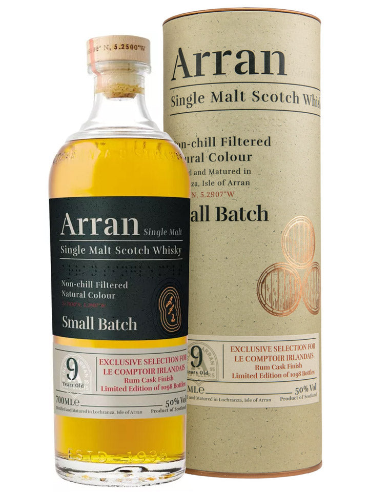 Arran 9 Year Old Small Batch Rum Cask Finish Single Malt Scotch Whisky 700mL