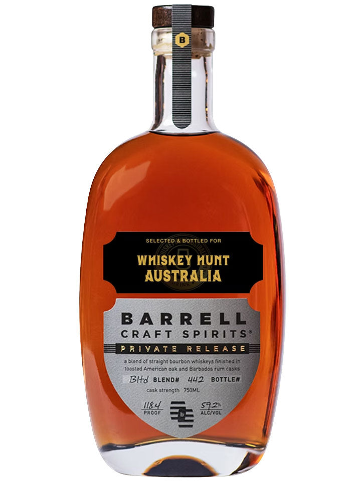 Barrell Gray Label WHA Private Release Toasted American Oak & Barbados Rum Finish Cask Strength Blended Straight Bourbon Whiskey 750mL