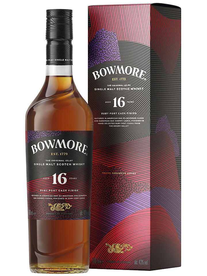 Bowmore 16 Year Old Ruby Port Cask Finish Single Malt Scotch Whisky 70 ...