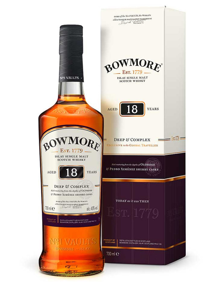 Bowmore 18 Year Old Deep & Complex Islay Single Malt Scotch Whisky 700mL