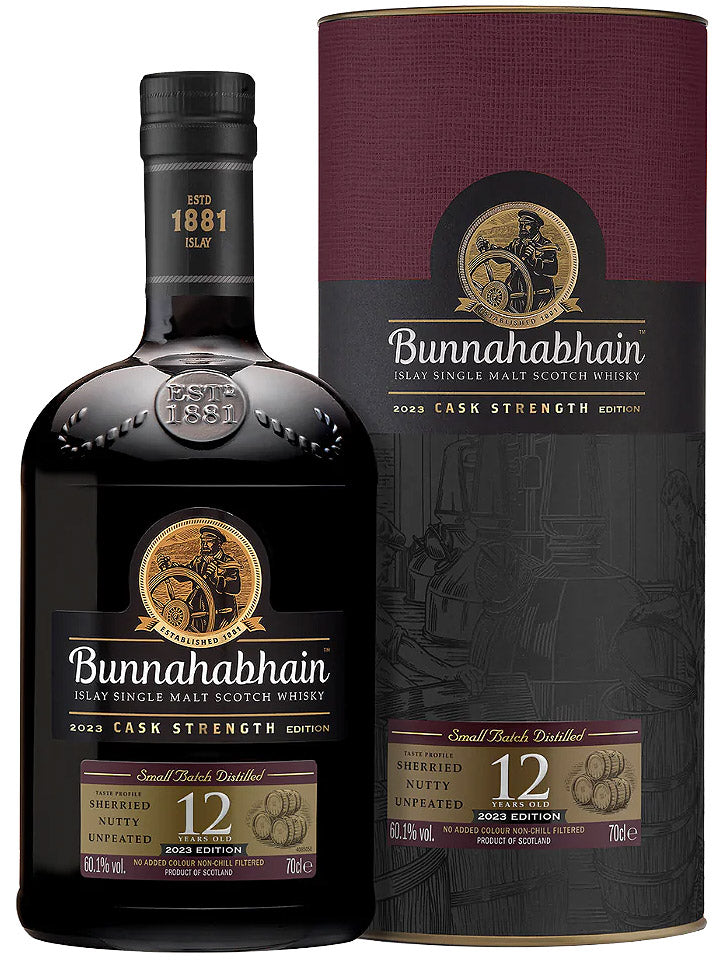 Bunnahabhain 12 Year Old Cask Strength 2023 Single Malt Scotch Whisky 700mL