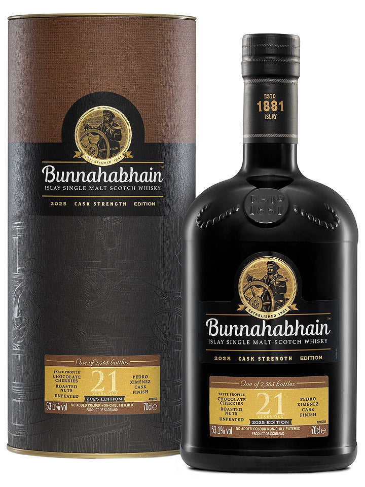 Bunnahabhain 21 Year Old Cask Strength 2025 Single Malt Scotch Whisky 700mL