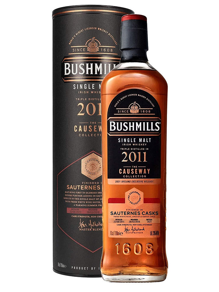 Bushmills 2011 Sauternes Cask Finish Causeway Collection Single Malt Irish Whiskey 700mL