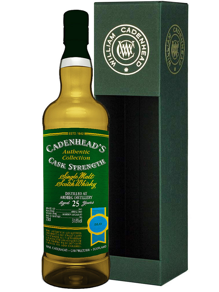 Ardbeg 25 Year Old 1993 Cadenhead's Authentic Cask Strength Single Malt Scotch Whisky 700mL