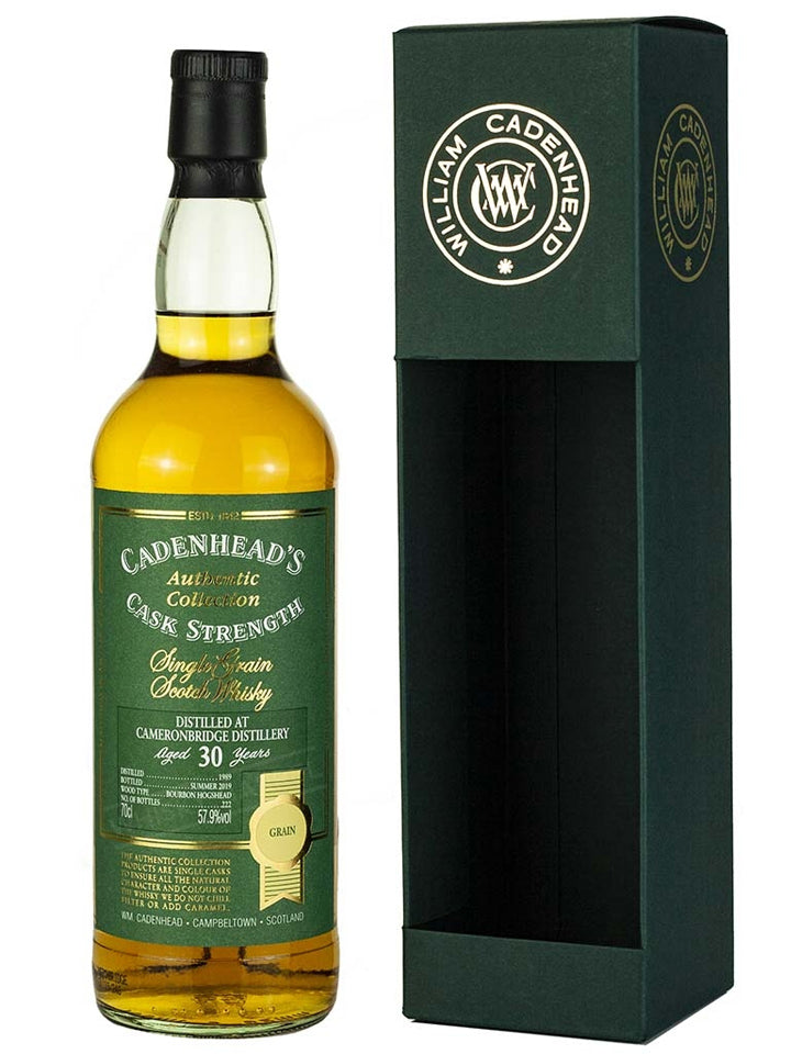 Cameronbridge 30 Year Old 1989 Cadenhead's Cask Strength Single Grain Scotch Whisky 700mL