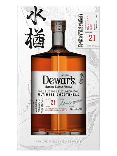 Dewar's 21 Year Old Double Double Mizunara Cask Finish Blended Scotch Whisky 750mL