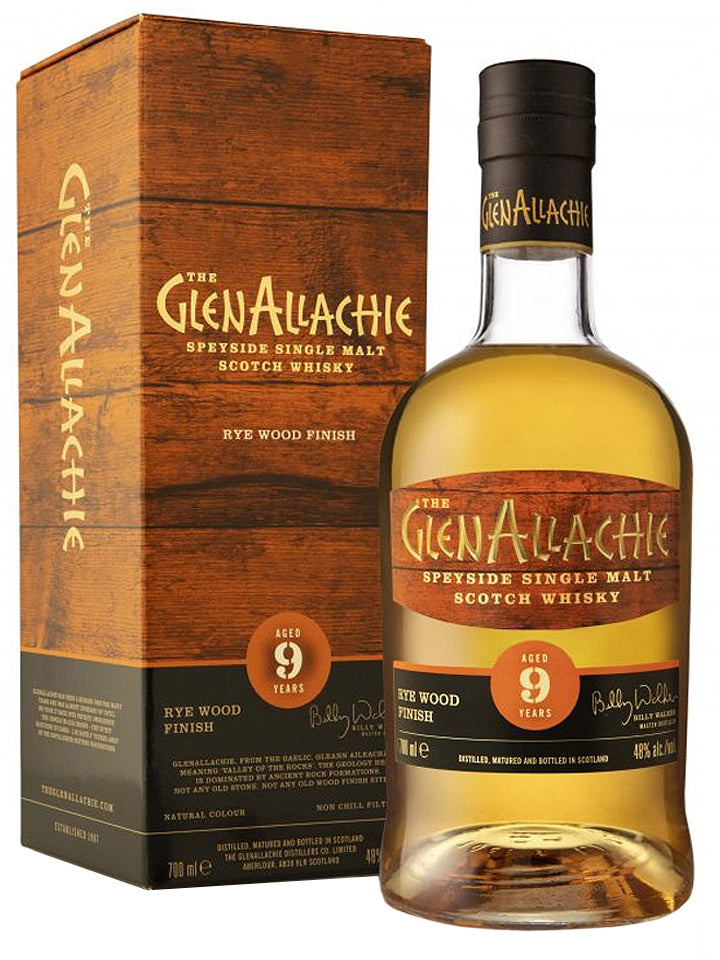 Glenallachie 9 Year Old Rye Wood Finish Single Malt Scotch Whisky 700mL