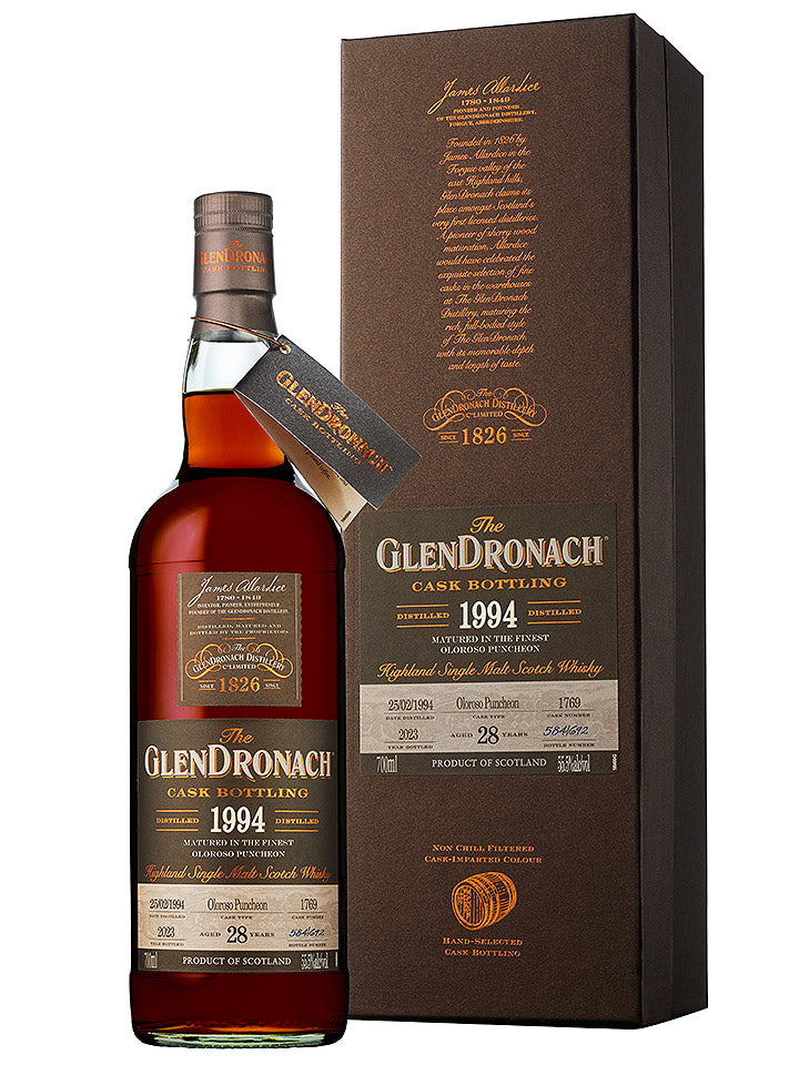 Glendronach 28 Year Old 1994 Cask#1769 Oloroso Puncheon Single Malt Scotch Whisky 700mL