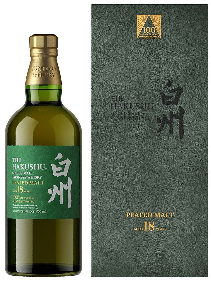 Hakushu 18 Year Old Peated Malt 100th Anniversary Edition Single Malt Japanese Whisky 700mL