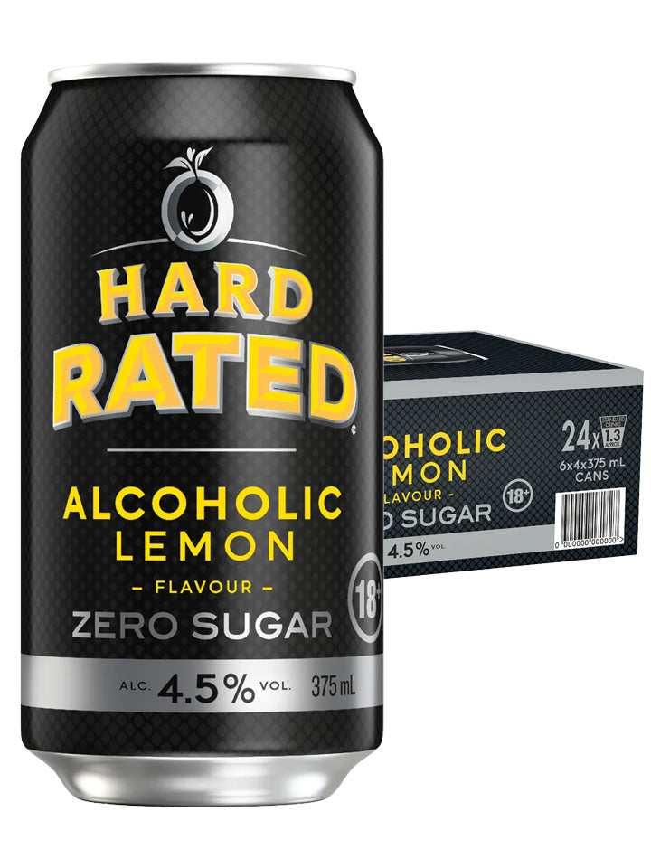 Hard Rated Alcoholic Lemon Zero Sugar Case 24 x 375mL Cans