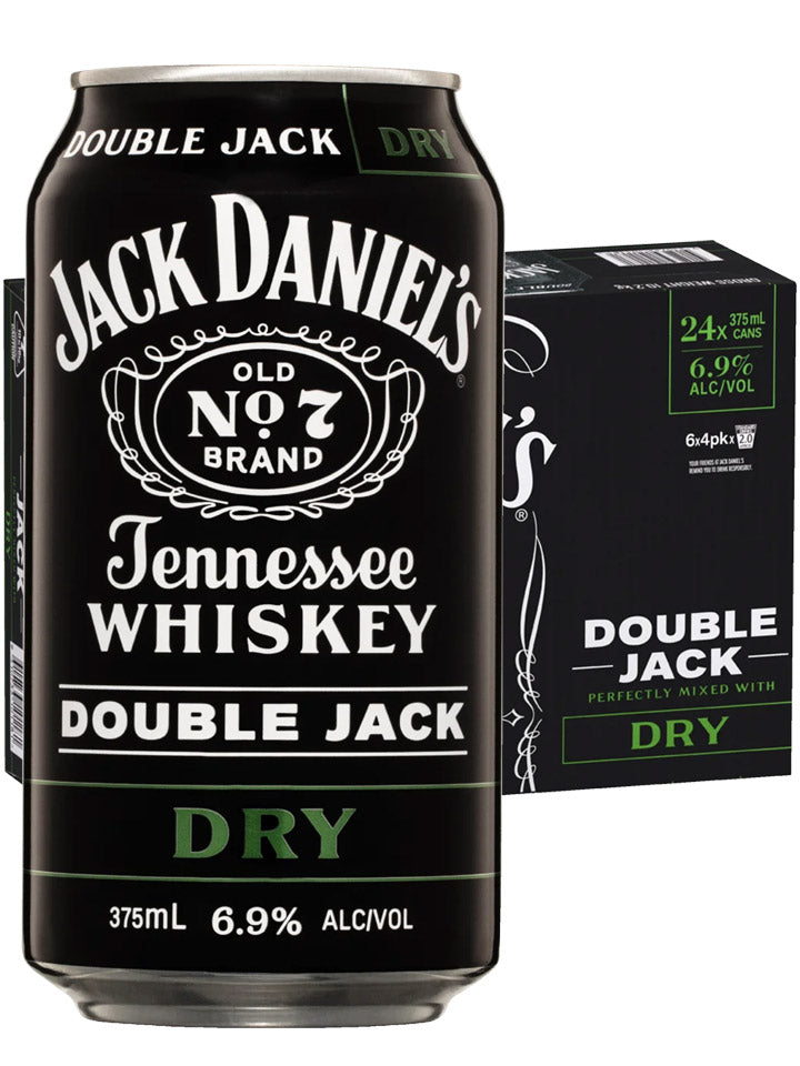 Jack Daniels Double Jack Tennessee Whiskey & Dry 4 x 6 Pack 375mL Cans ...