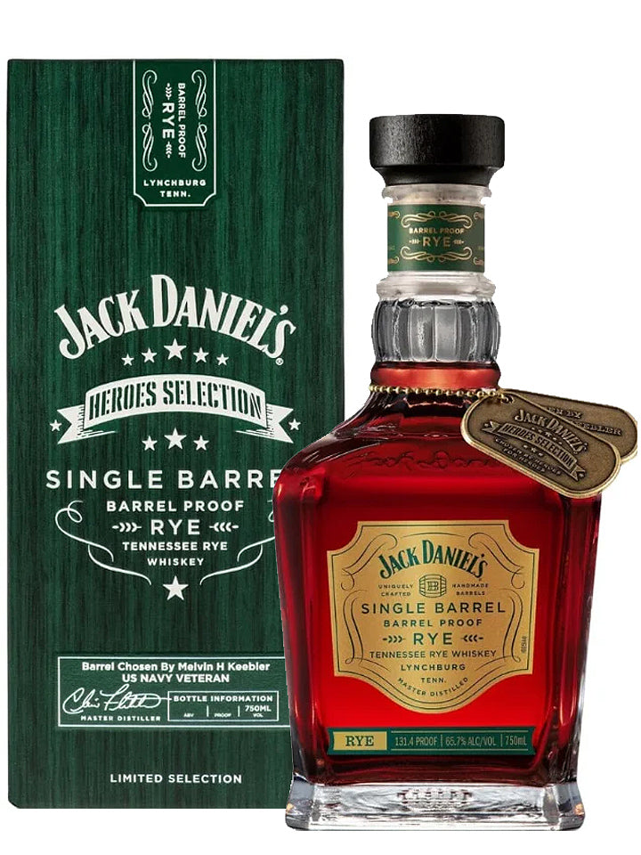 Jack Daniels 2024 Heroes Selection Single Barrel Barrel Proof Tennessee Rye Whiskey 750mL