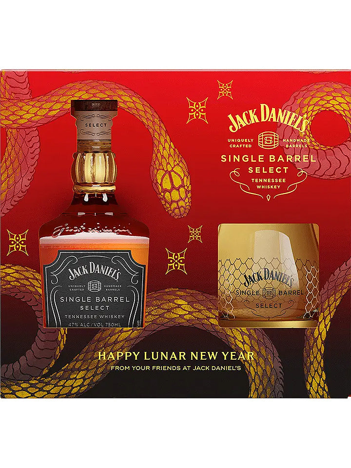 Jack Daniels Single Barrel Select Year Of The Snake 2025 47% + Glass Gift Pack Tennessee Whiskey 750mL