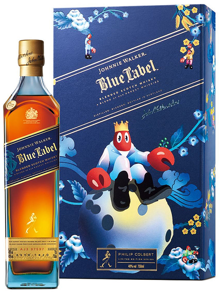 Johnnie Walker Blue Label Philip Colbert Limited Edition Blended Scotch Whisky 750mL + Gift Bag