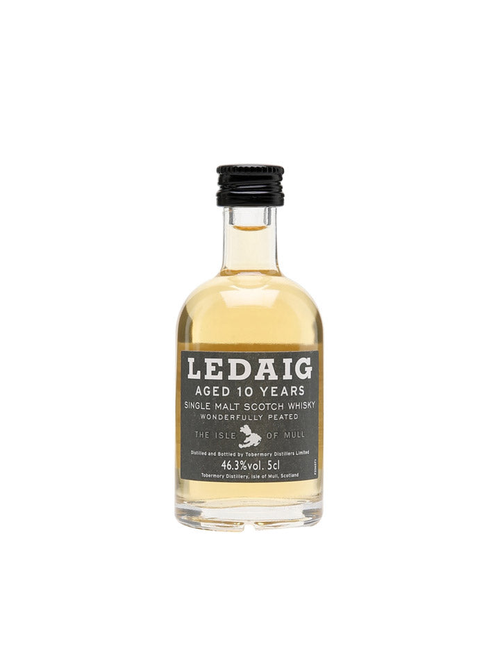 Ledaig 10 Year Old Single Malt Scotch Whisky Glass Miniature 50mL