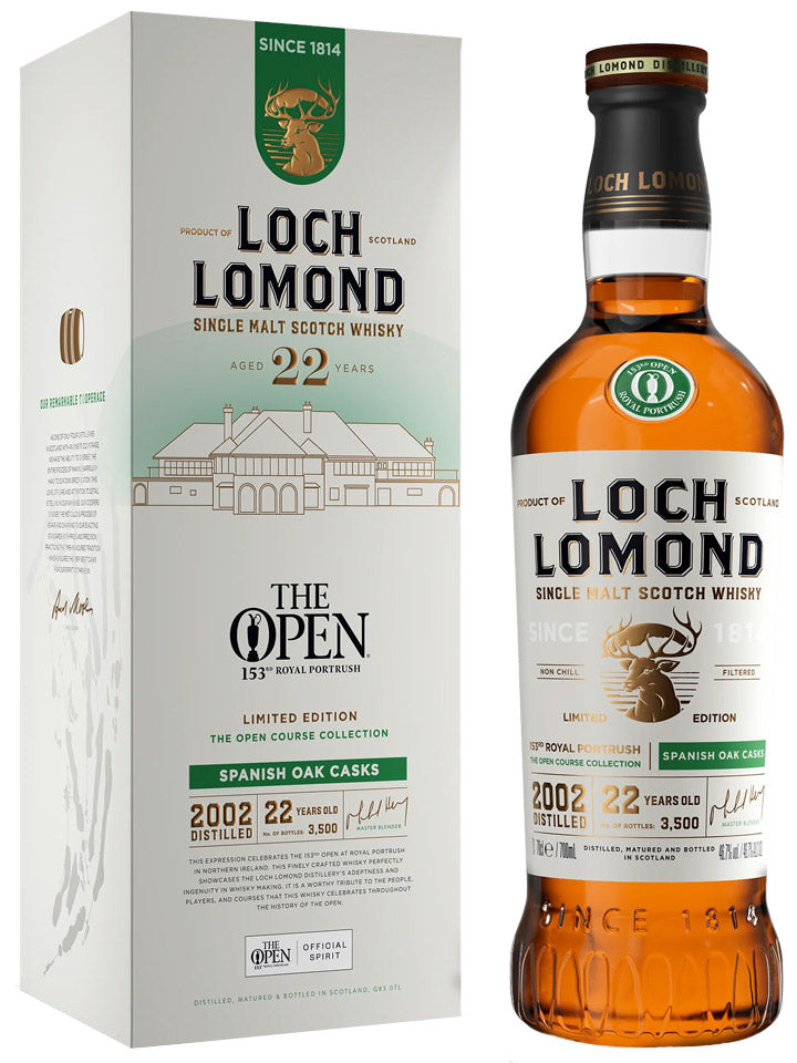 Loch Lomond 22 Year Old Open Course 153rd Royal Portrush Spanish Oak Casks Single Malt Scotch Whisky 700mL