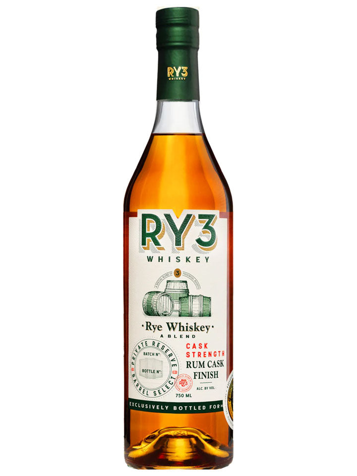 RY3 Rum Cask Finished Cask Strength Blended Rye Whiskey 750mL