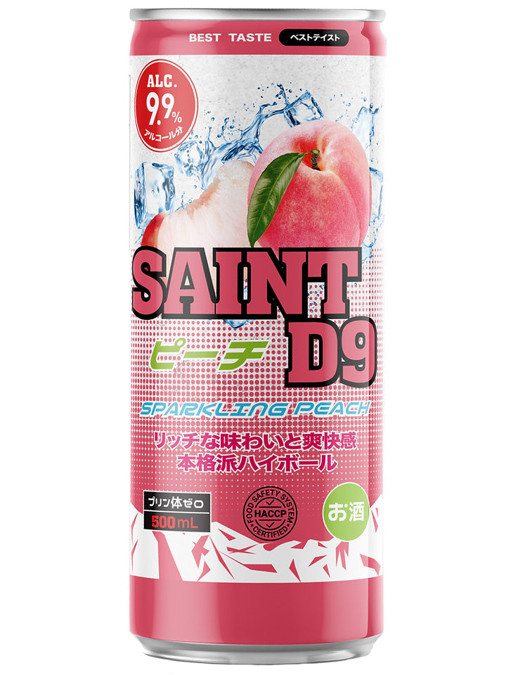 Saint D9 Double Sparkling Peach 9.9% 24 x 500mL Cans