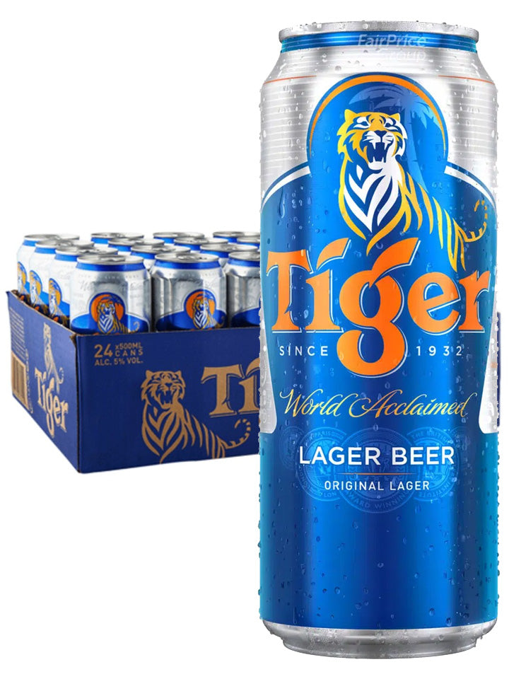 Tiger Lager Imported Beer Case 24 x 500mL Cans