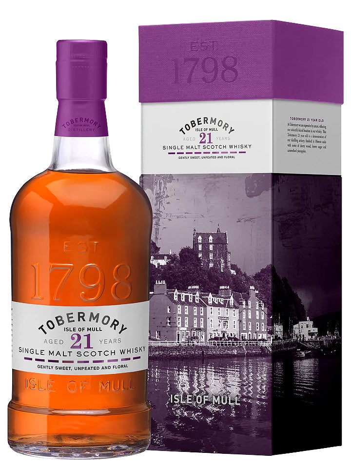 Tobermory 21 Year Old Oloroso Sherry Cask Finish Single Malt Scotch Whisky 700mL