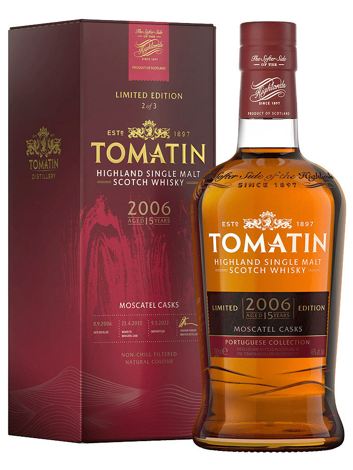 Tomatin 15 Year Old Moscatel Casks Portuguese Collection Single Malt Scotch Whisky 700mL