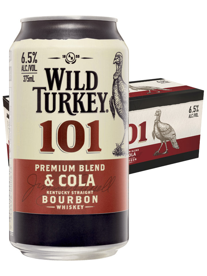 Wild Turkey 101 Kentucky Straight Bourbon & Cola 6.5% Case 24 x 375mL Cans