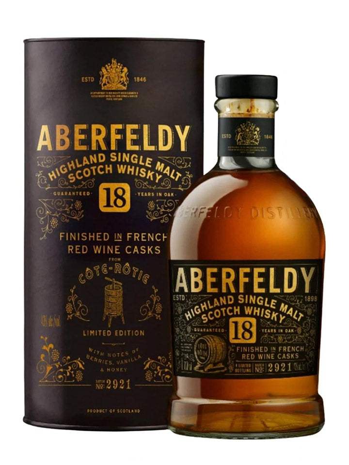 Aberfeldy 18 Year Old French Red Wine Cask Finish Single Malt Scotch Whisky 700mL