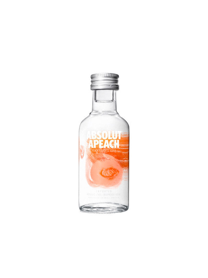 Absolut Apeach Peach Flavoured Swedish Vodka Glass Miniature 50mL