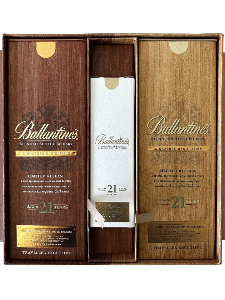 Ballantines 21 Signature Oak Collection Limited Edition Blended Scotch Whisky 2 x 700mL + Bonus 200mL