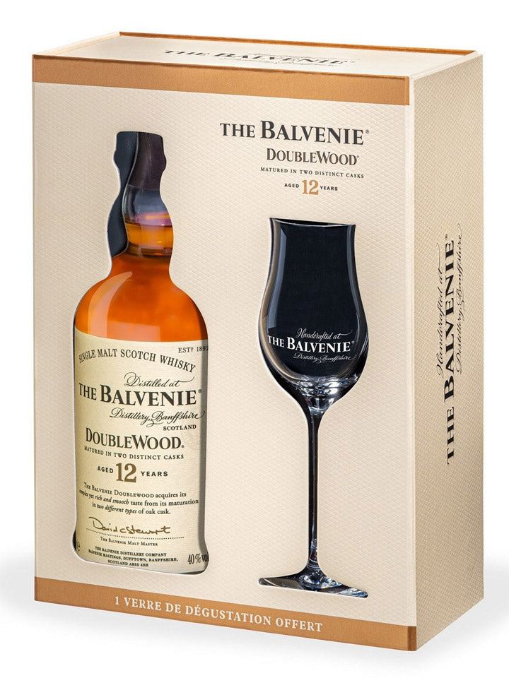 Balvenie Doublewood 12 Year Old + 1 Glass Gift Pack Single Malt Scotch Whisky 700mL