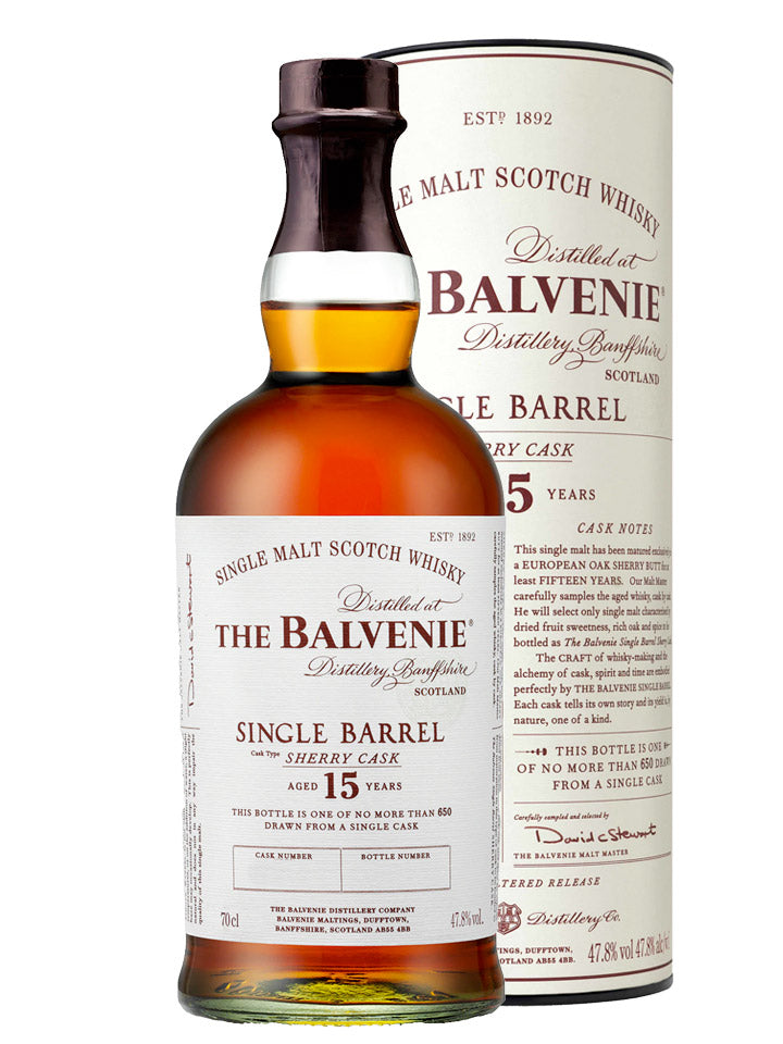 Balvenie 15 Year Old Single Barrel Sherry Cask Single Malt Scotch Whisky 700mL