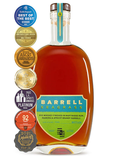 Barrell Seagrass Martinique Rhum, Madeira & Apricot Brandy Finish Blended Rye Whiskey 750mL