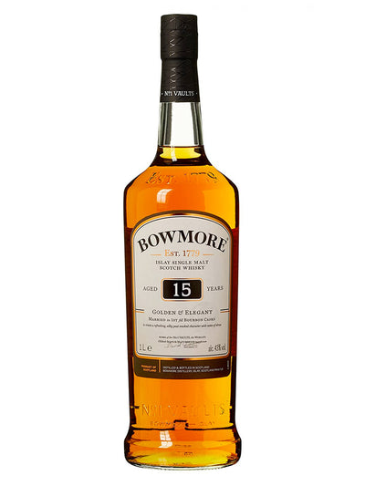 Bowmore 15 Year Old Golden & Elegant Single Malt Scotch Whisky 1L