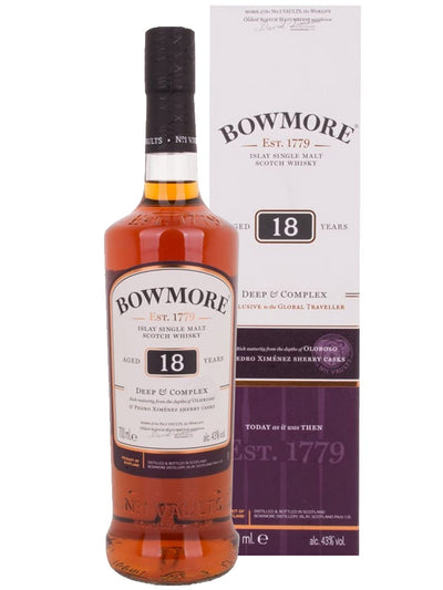 Bowmore 18 Year Old Deep & Complex Islay Single Malt Scotch Whisky 700mL
