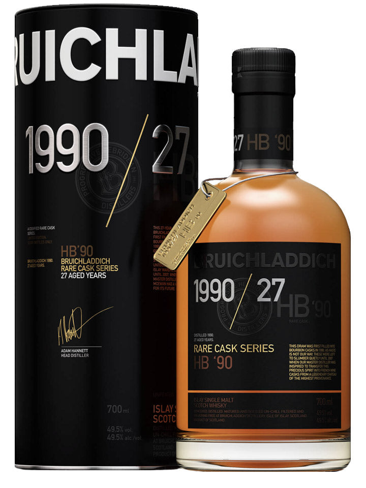 Bruichladdich HB 1990 / 27 Year Old Rare Cask Series Single Malt Scotch Whisky 700mL