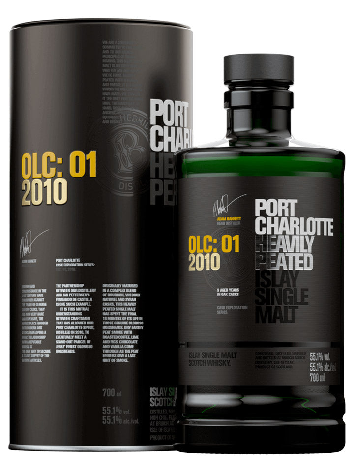 Bruichladdich Port Charlotte OLC:01 2010 Islay Single Malt Scotch Whisky 700mL
