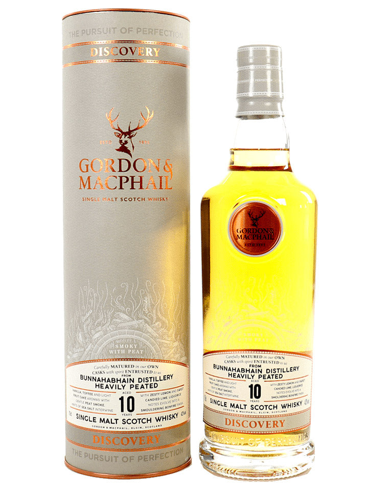 Bunnahabhain 10 Year Old Heavily Peated Gordon & MacPhail Discovery Single Malt Scotch Whisky 700mL